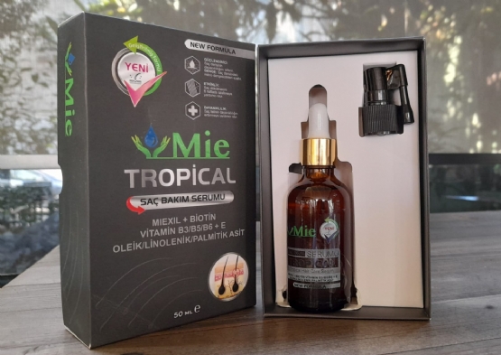 Serum Mie Tropikal Per Kujdesin E Flokeve Per Meshkuj Me Mixili dhe Biotine, Serum Mie Tropikal Per Floket, Serum Tropikal Lekuren E Kokes, Serum Mie Tropikal Perdorimi, Serum Tropikal Floke Demtuar, Serum Mie Tropikal Per Rrenje